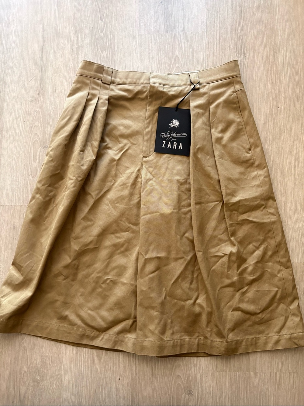 ZARA X WILLY CHAVARIA LONG PLEATED SHORTS